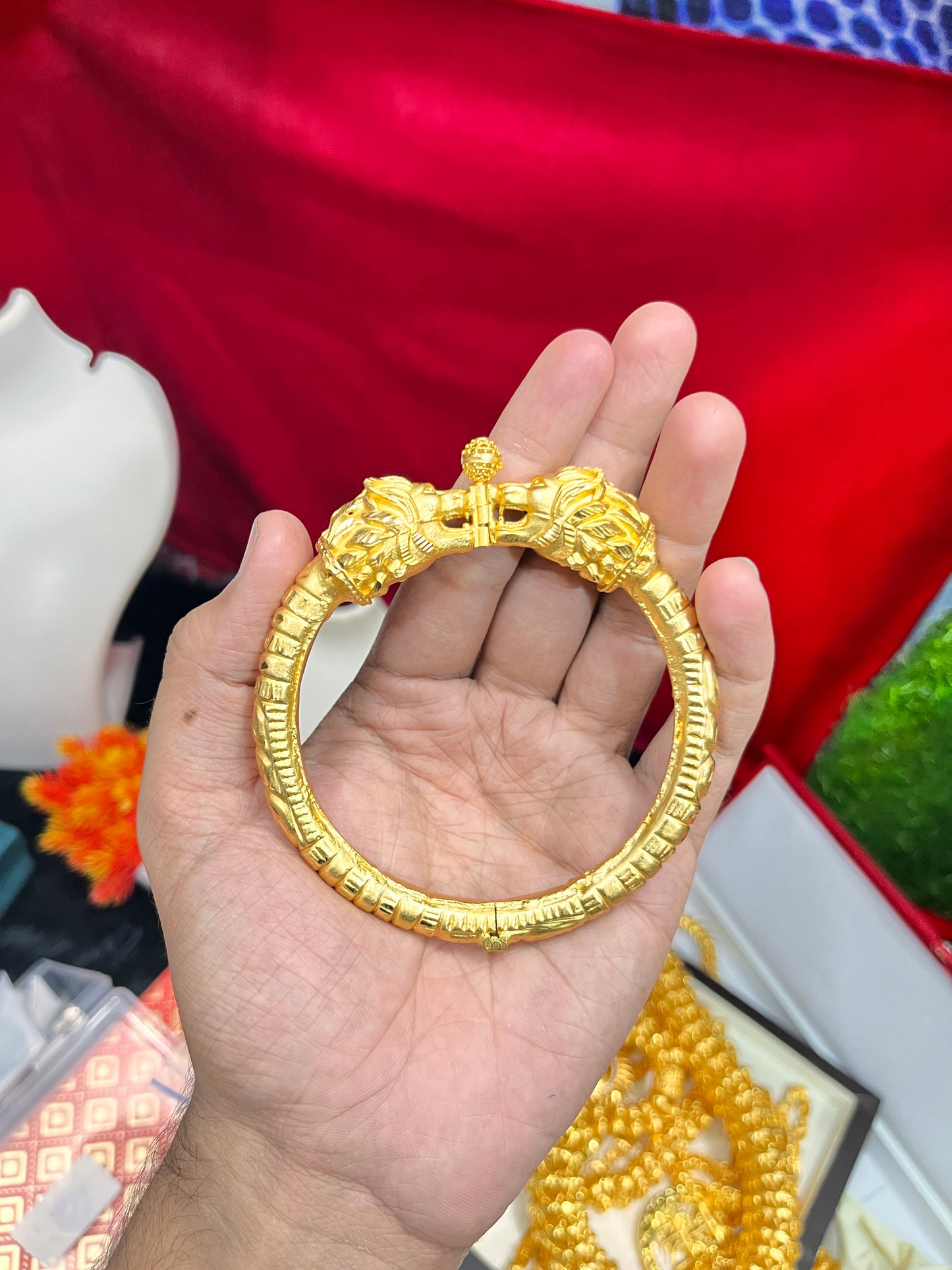 one gram gold Rajwadi design kada for men