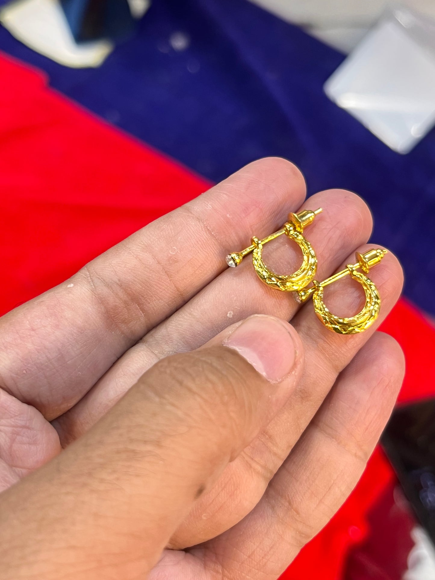 One gram gold plated men’s premium earrings