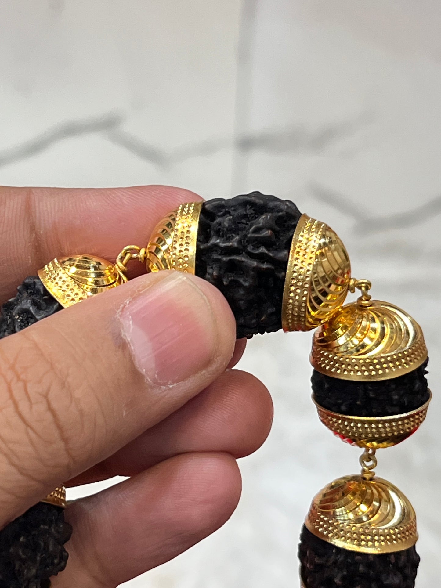 one gram gold plated heavy big rudhraksh mala