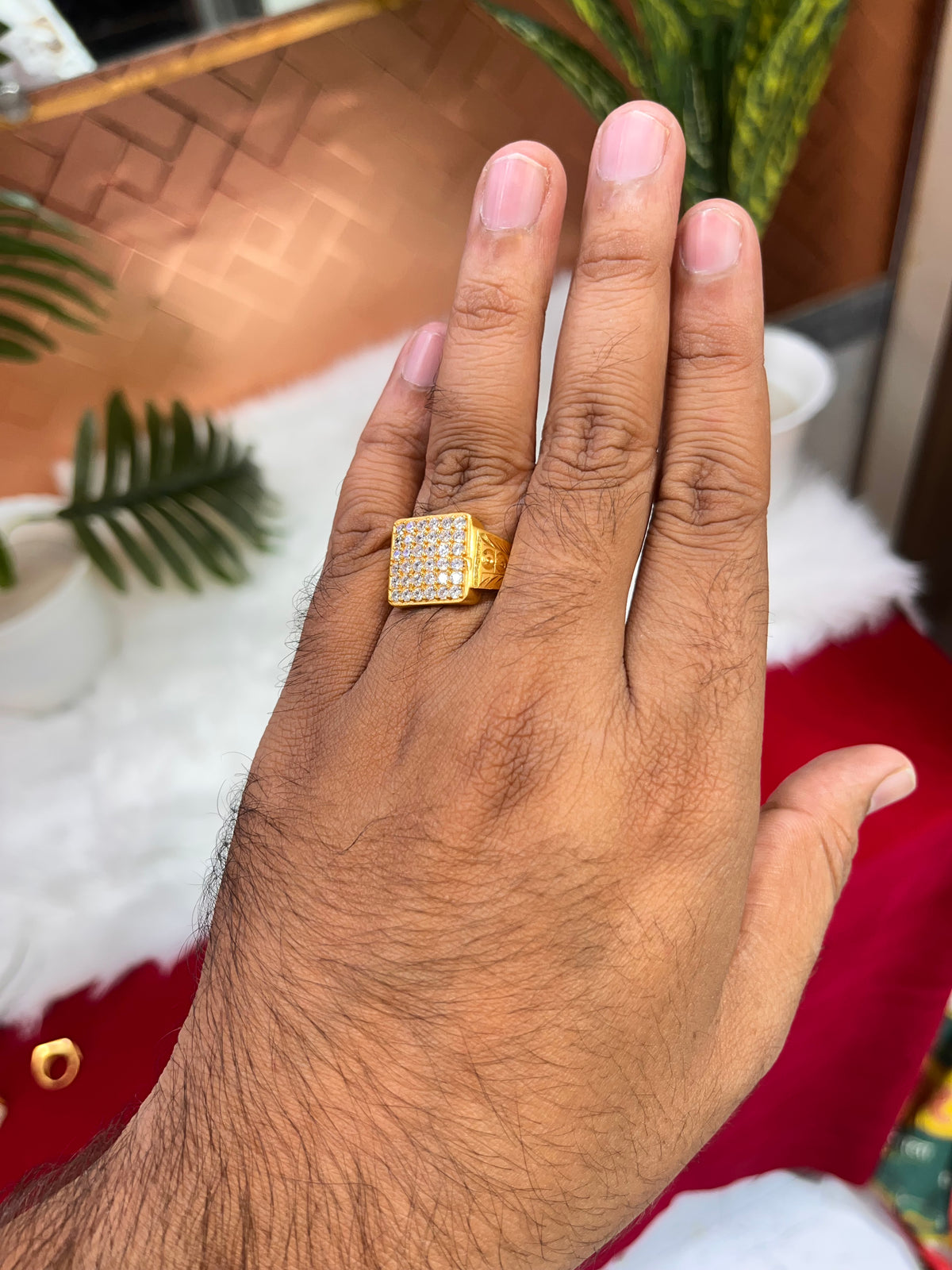 One gram gold plated daimond ring