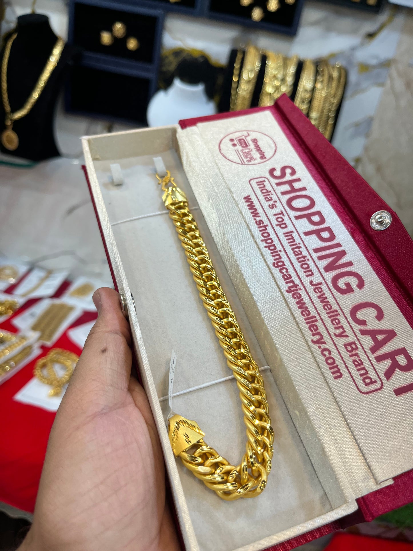 one gram gold plated heavy sachin design bracelet