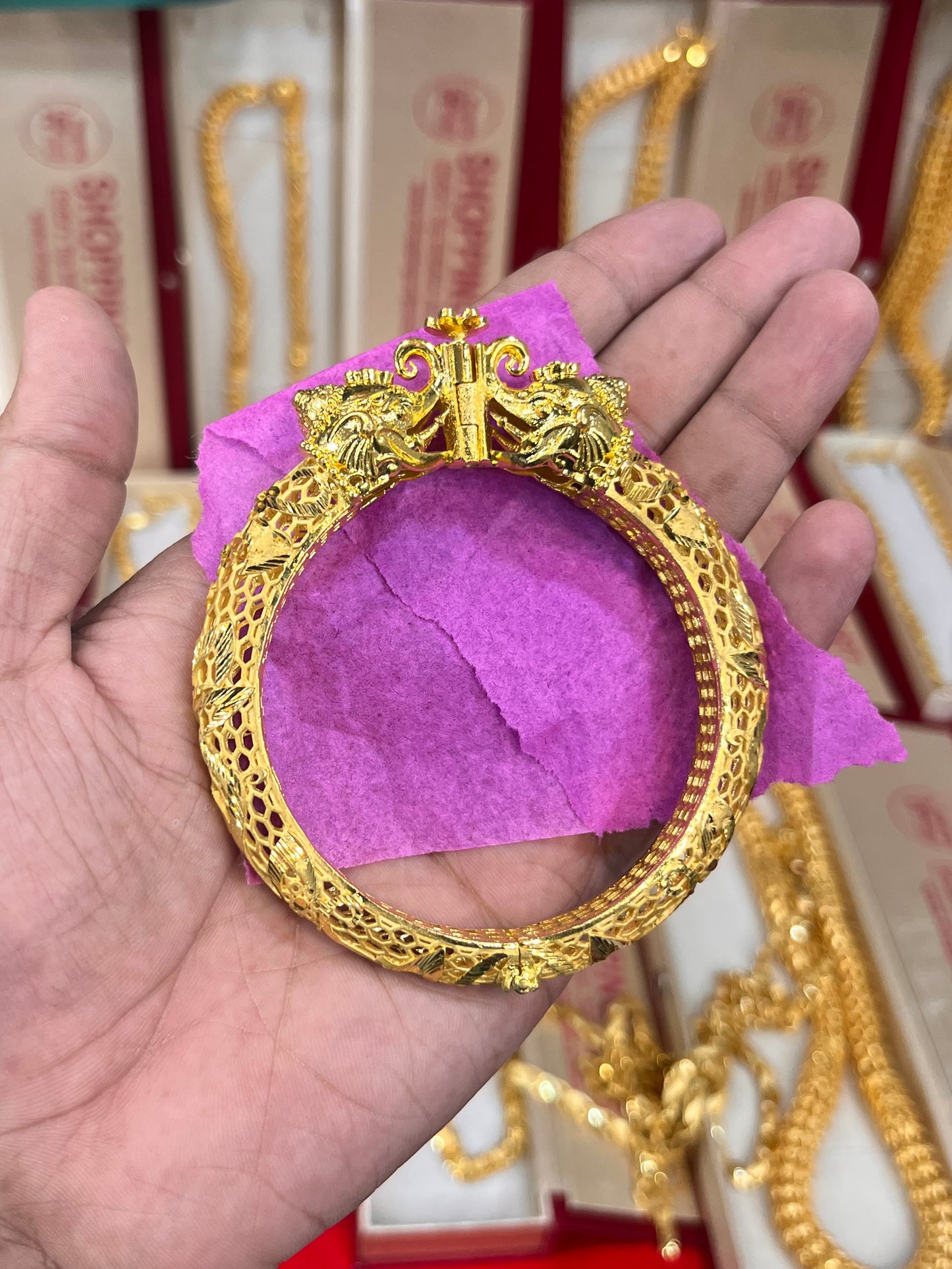 One gram gold plated Chandramukhi small kada