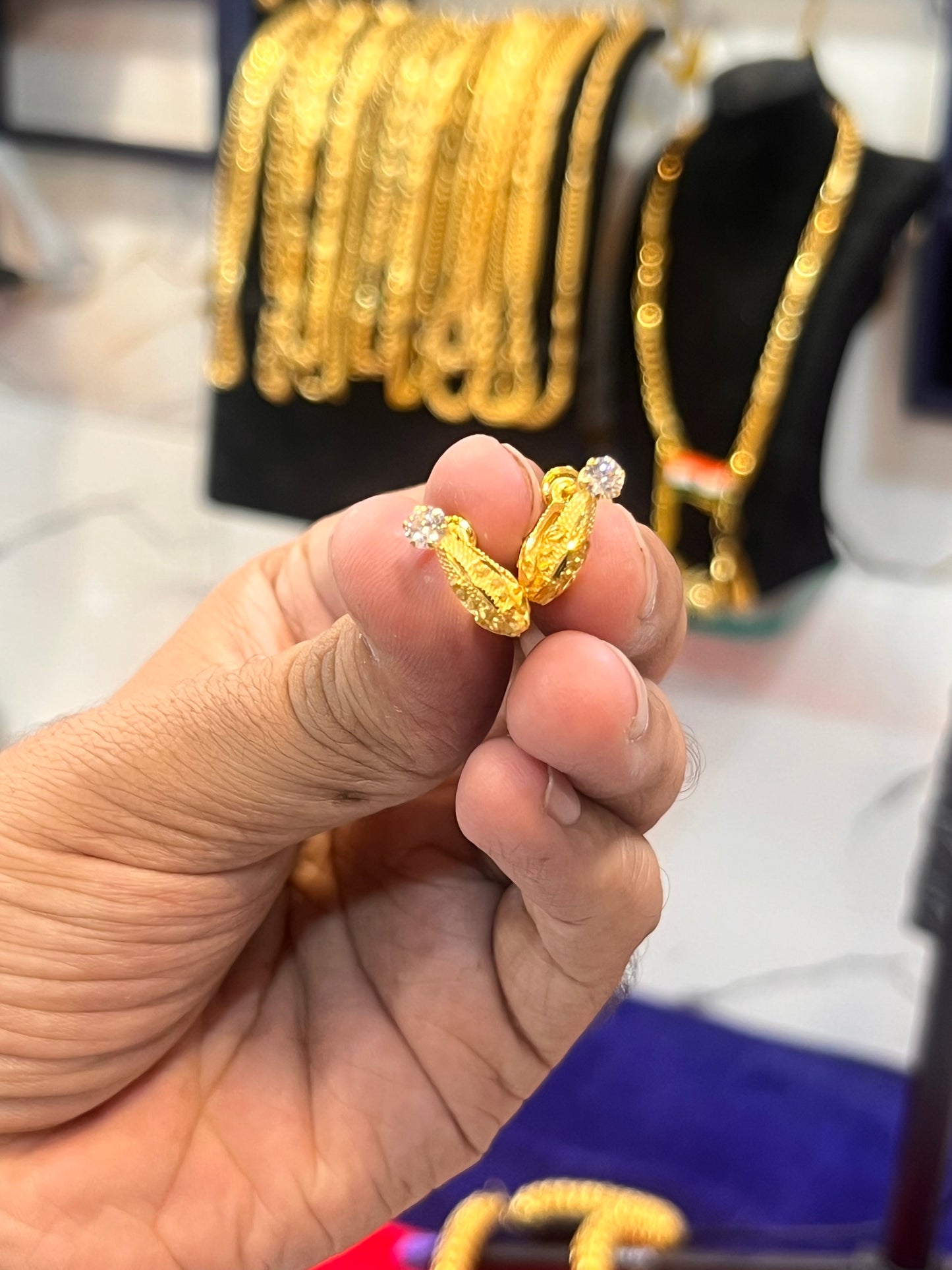 one gram gold plated premium earrings for men