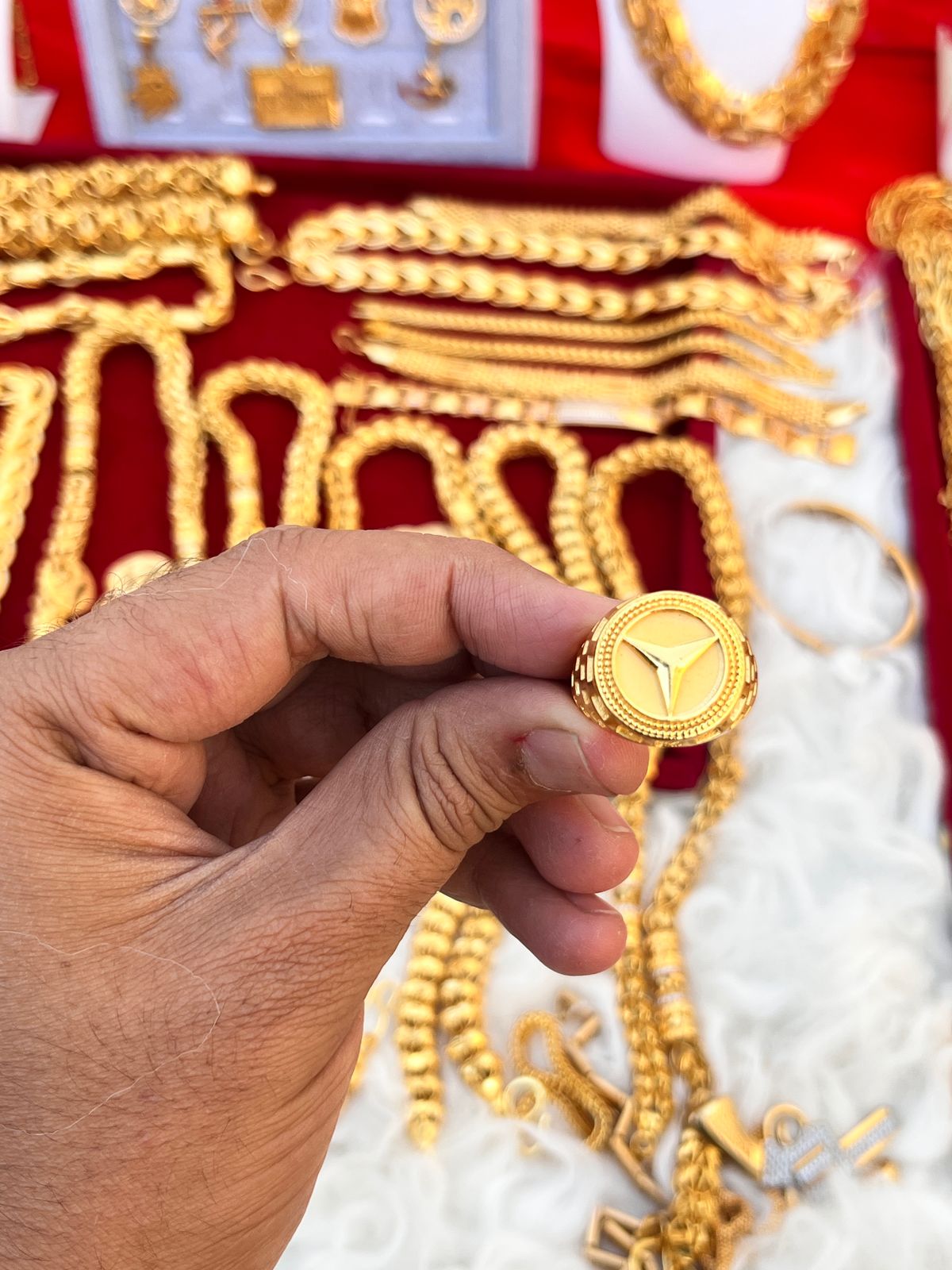 Gold plated marsadise design ring for men