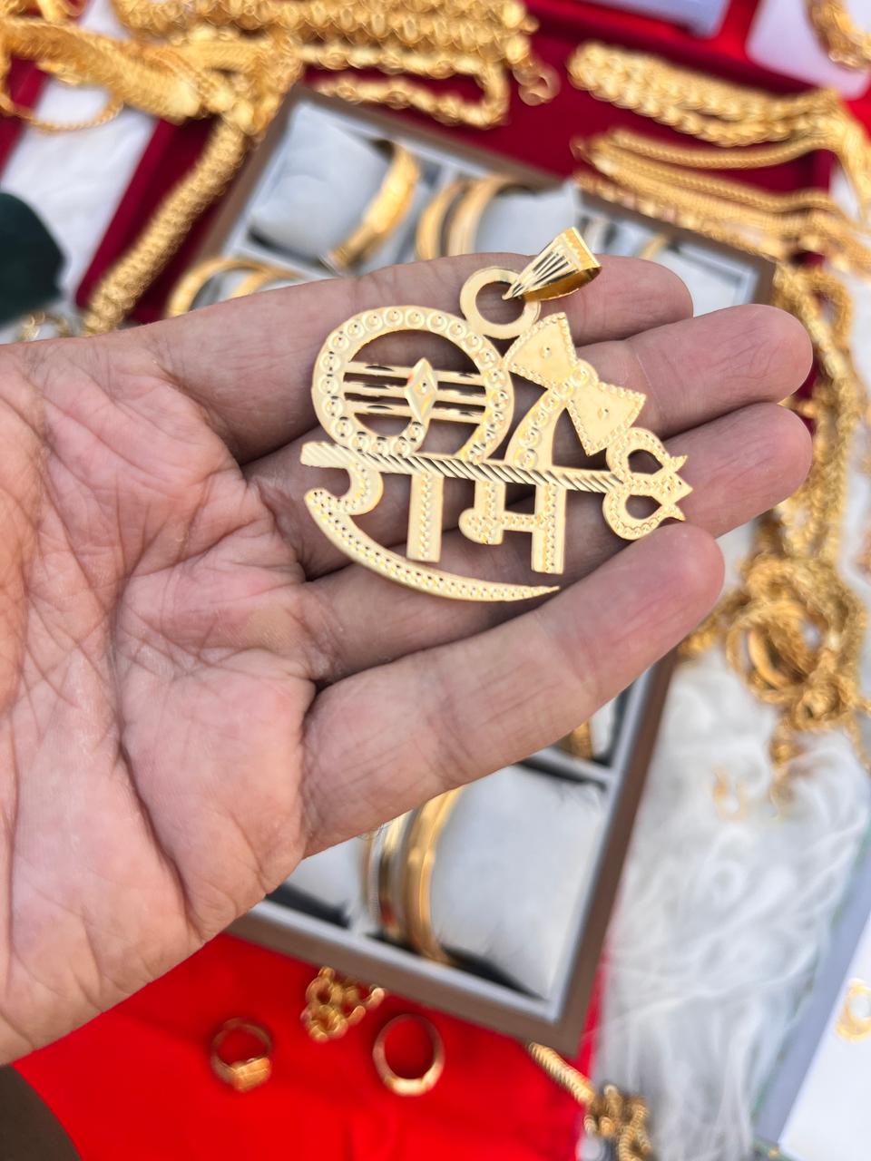 Gold plated premium ram ji pandent 3inches