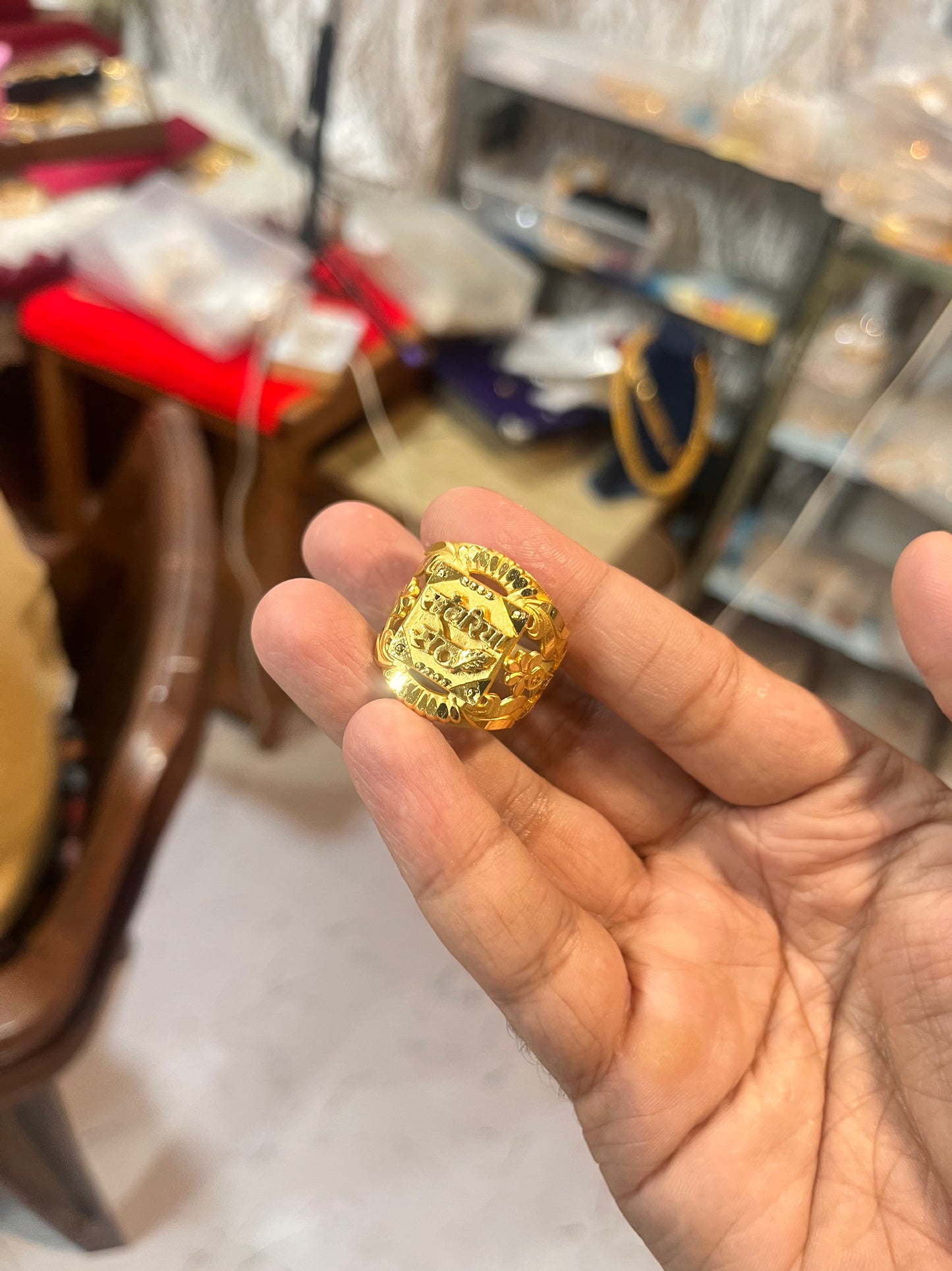 one gram gold plated sanwariya seth design ring