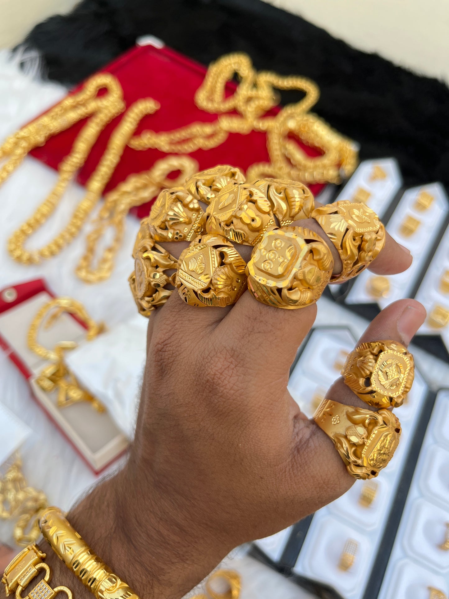 one gram gold premium rajwadi design ring