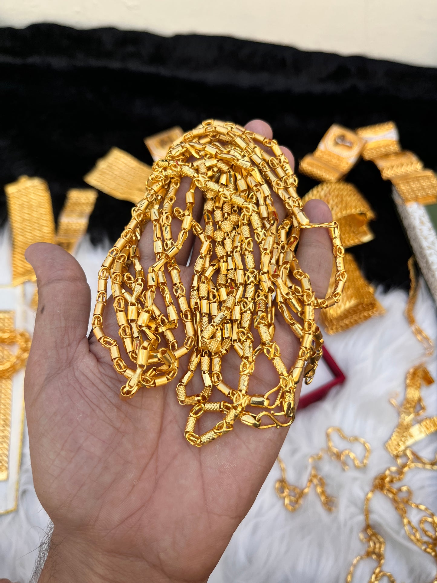 one gram gold Slim Pipe Design Chain