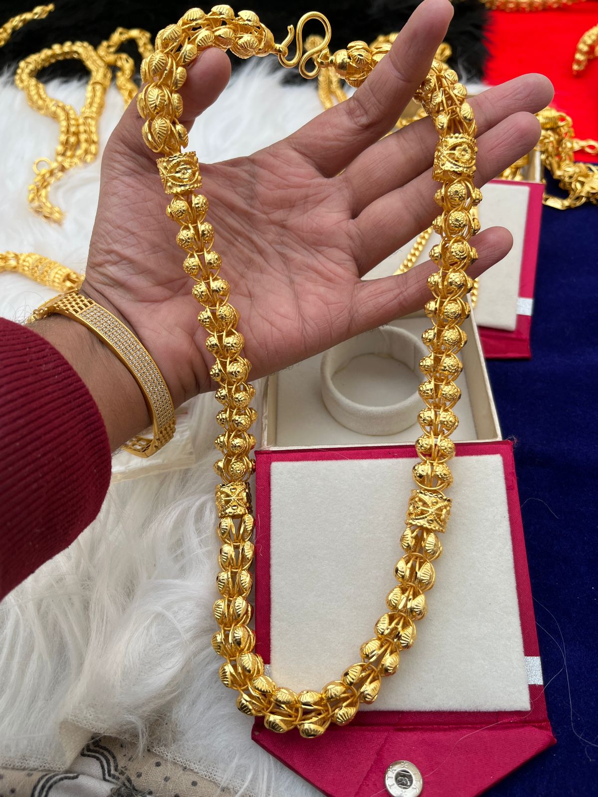 Men's one gram gold Heavy Dalchol Premium Quality Gold Polished Chain