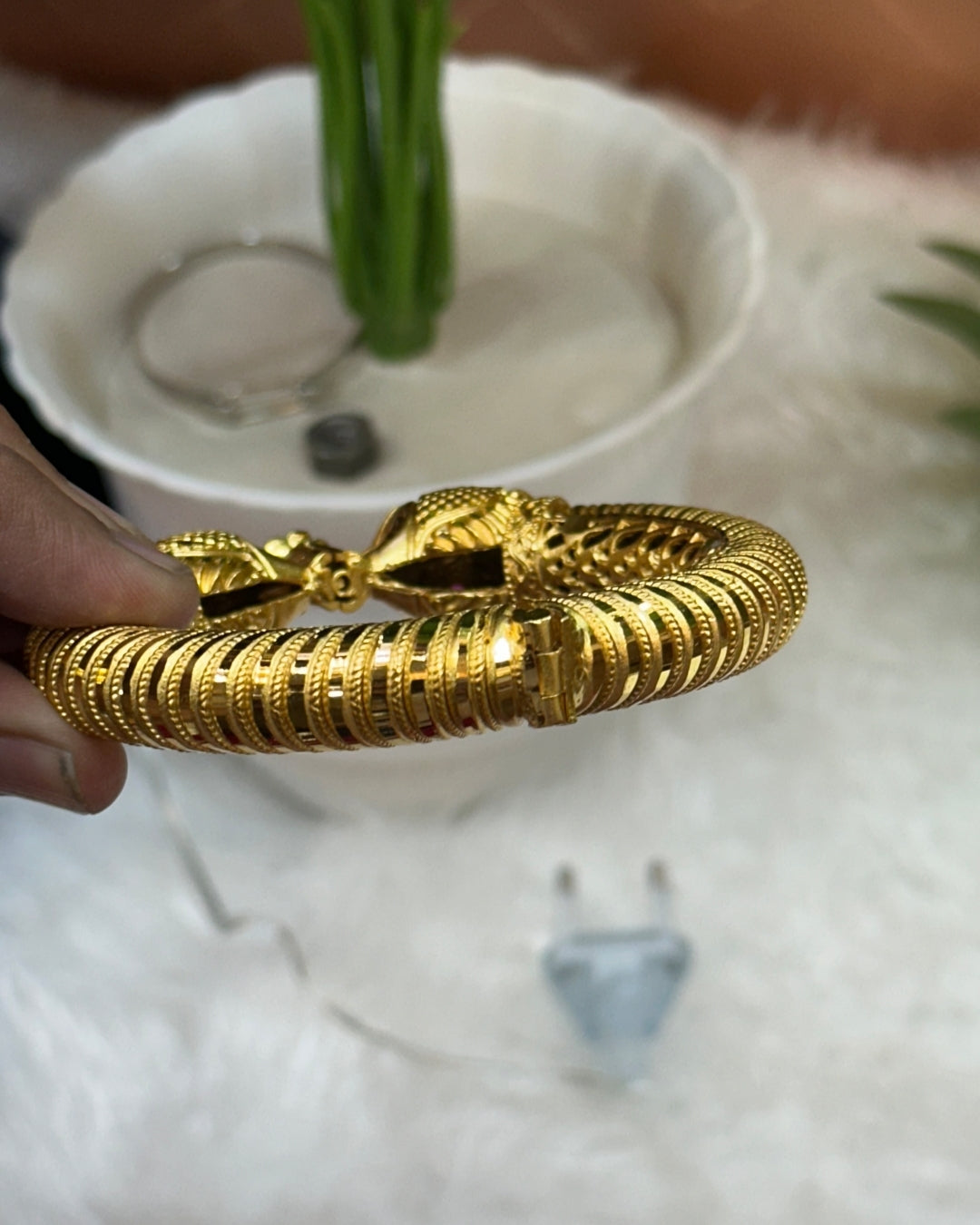 one gram gold plated animal rajwadi kada