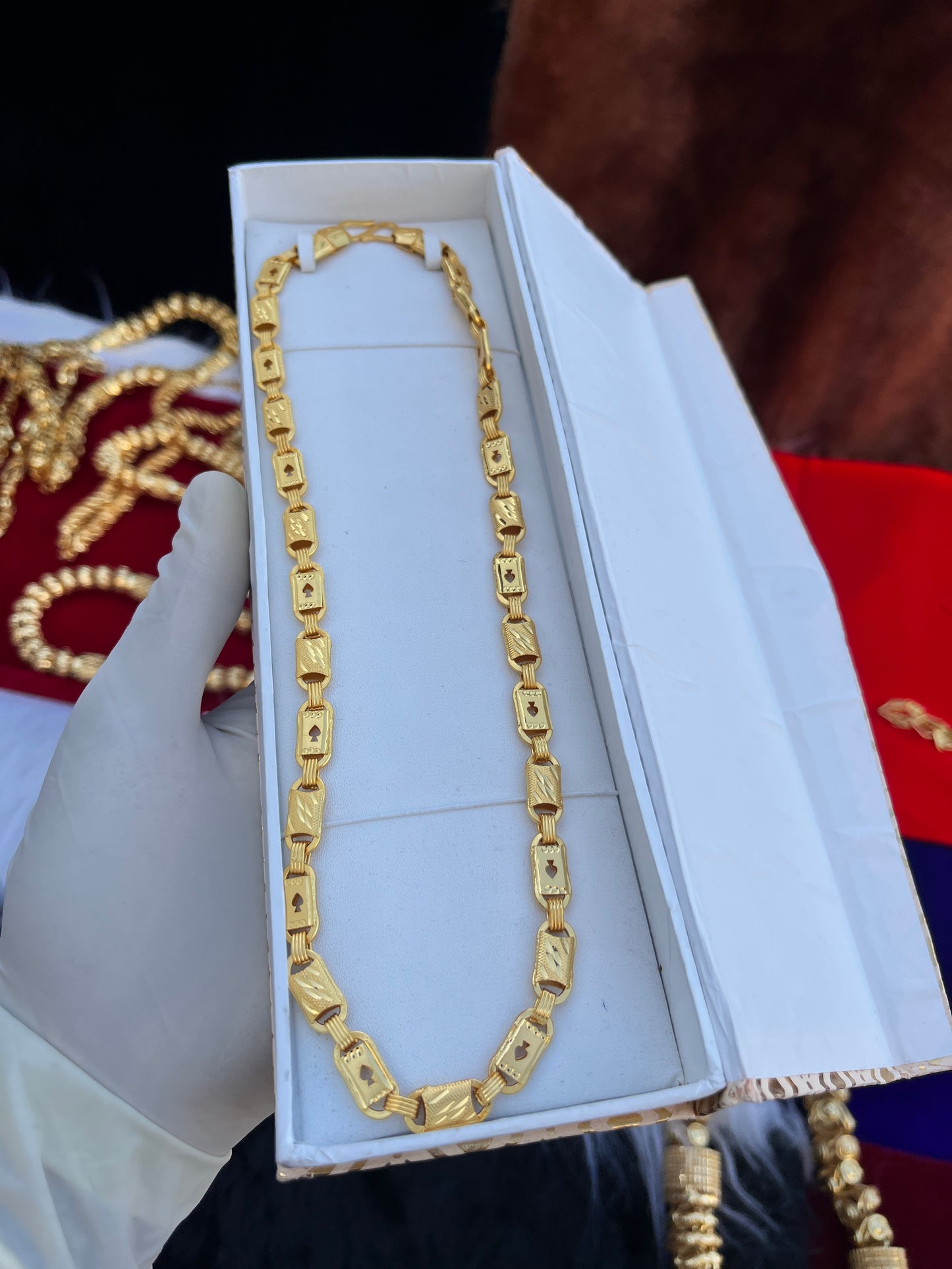 Men's one gram gold Premium quality PQ Pan Design Chain