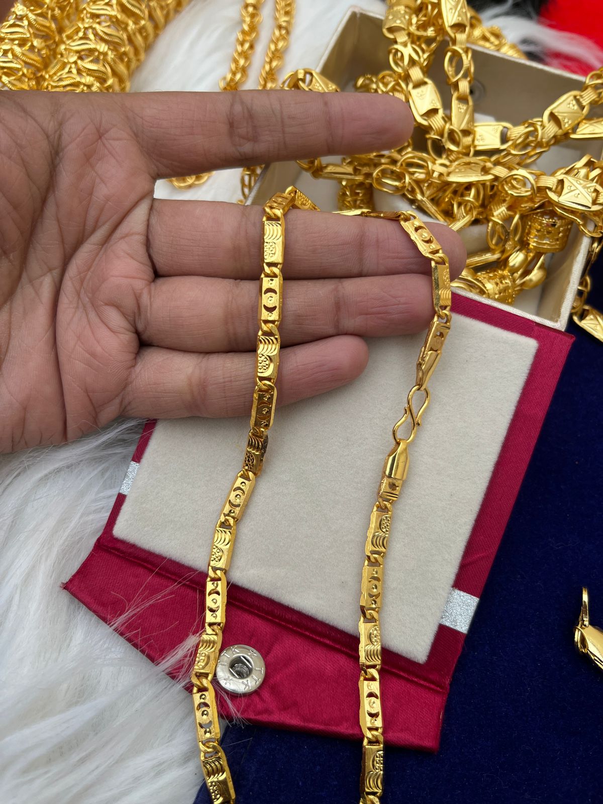 Men's one gram gold Navabi Chain Gold Polished