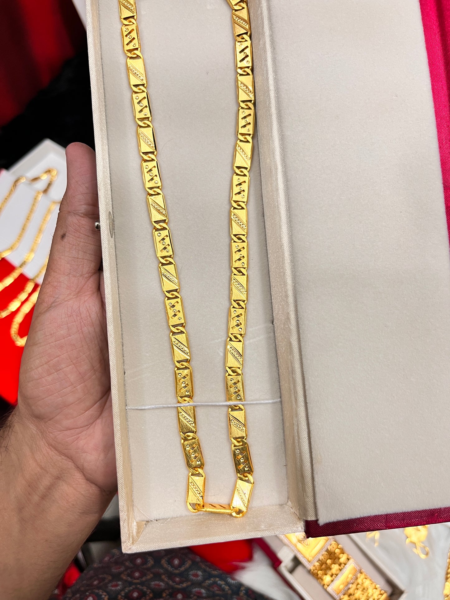 Men's one gram gold Biscuit New Navabi Chain