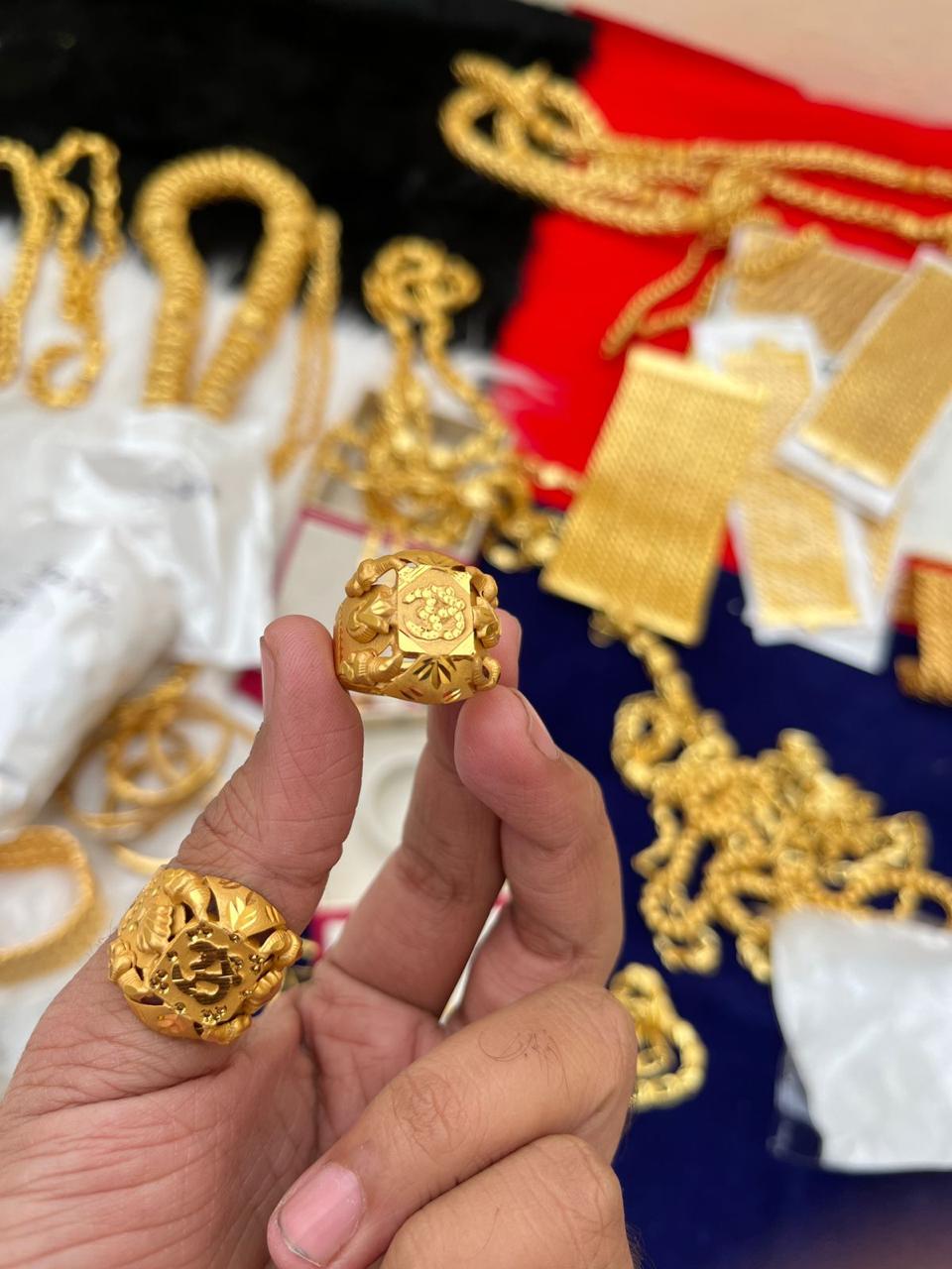 Kalyan Jewellers Hand Rings Men's Gold Plated Rajwadi Om