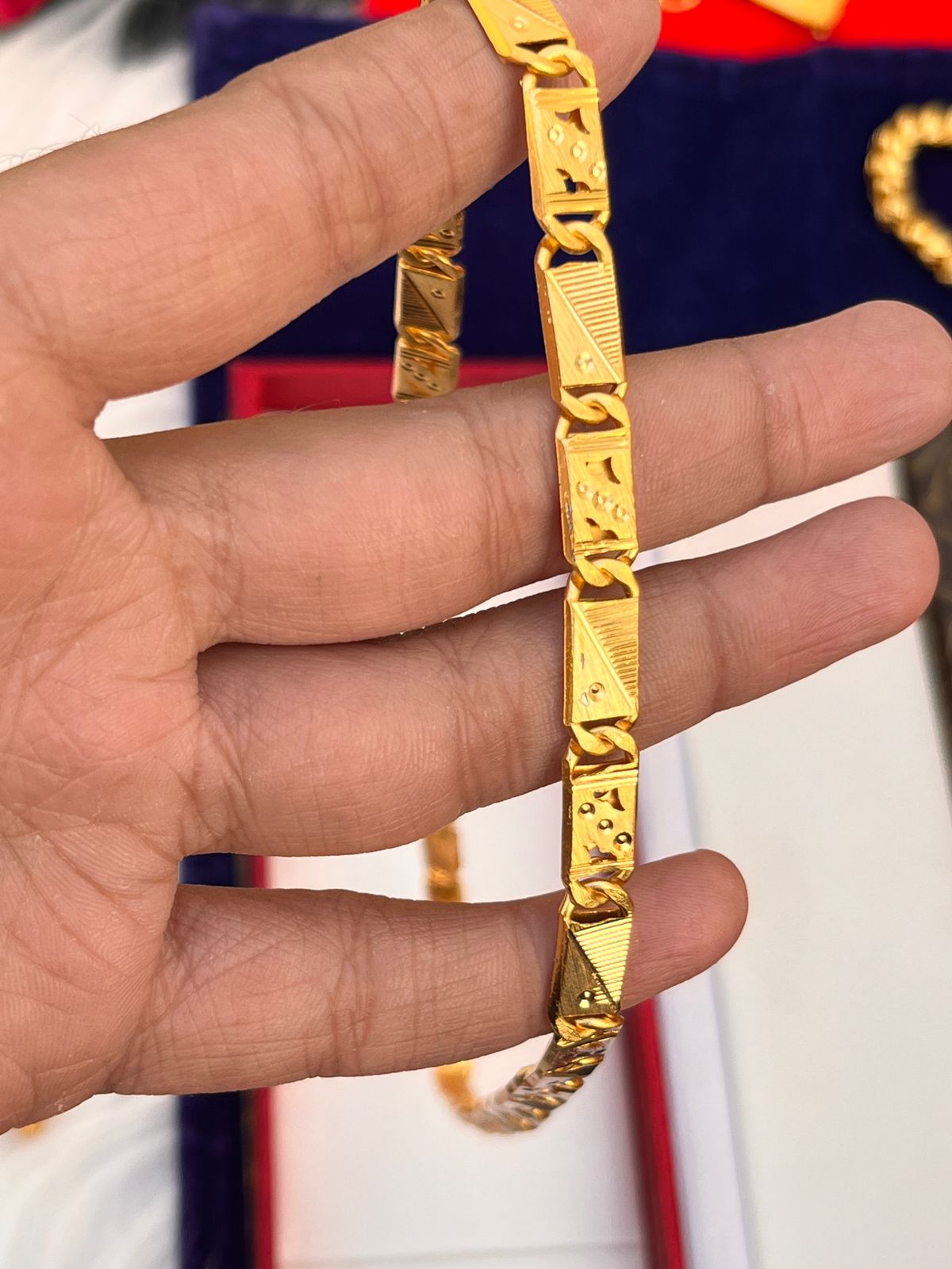 Men's one gram gold Navabi New Chain Gold Polished Chain