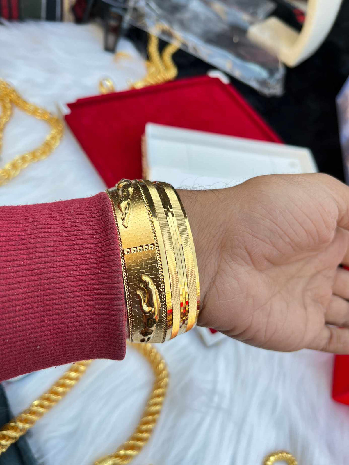 GoldPlated Heavy Brod Jeguar Design Kada