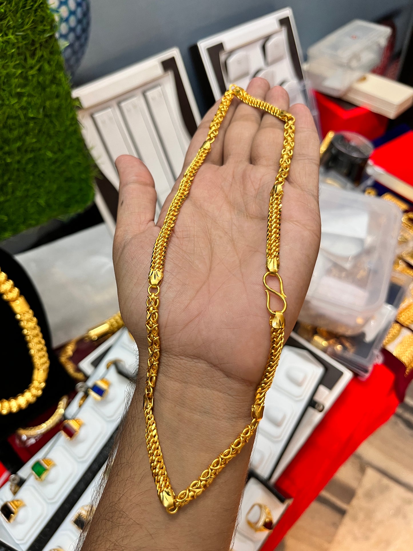 Men's one gram gold Slim Gudik Chain