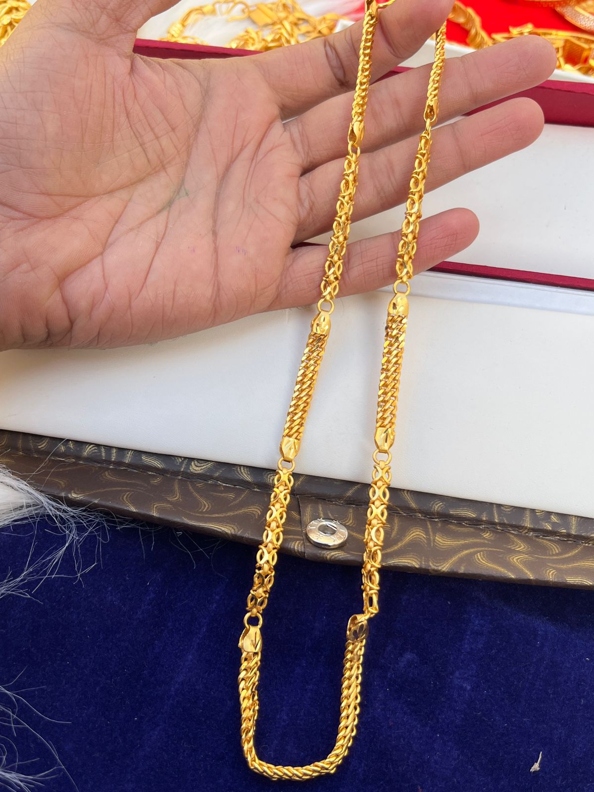 Men's one gram gold Sleek Design Premium Quality Gold Polished Chain