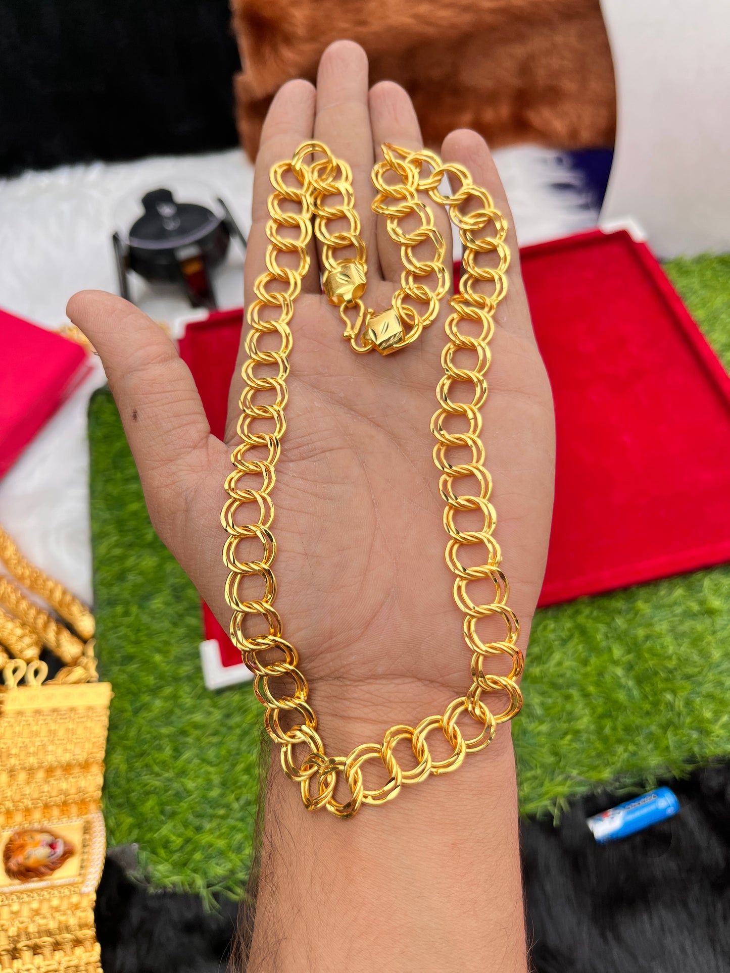 Men's one gram gold Dot Design Chain