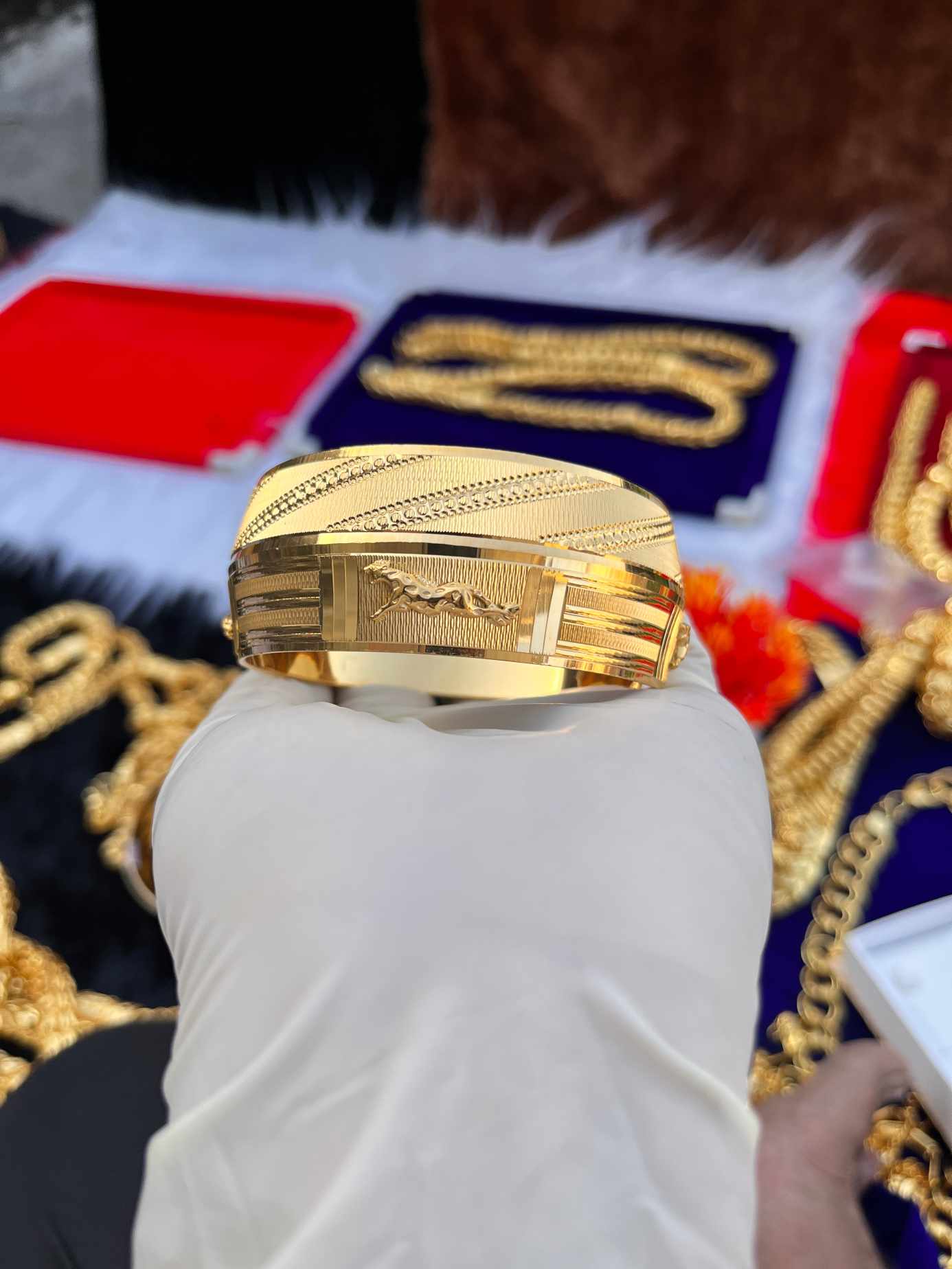 one gram gold Big Horse Design Heavy Kada For Men