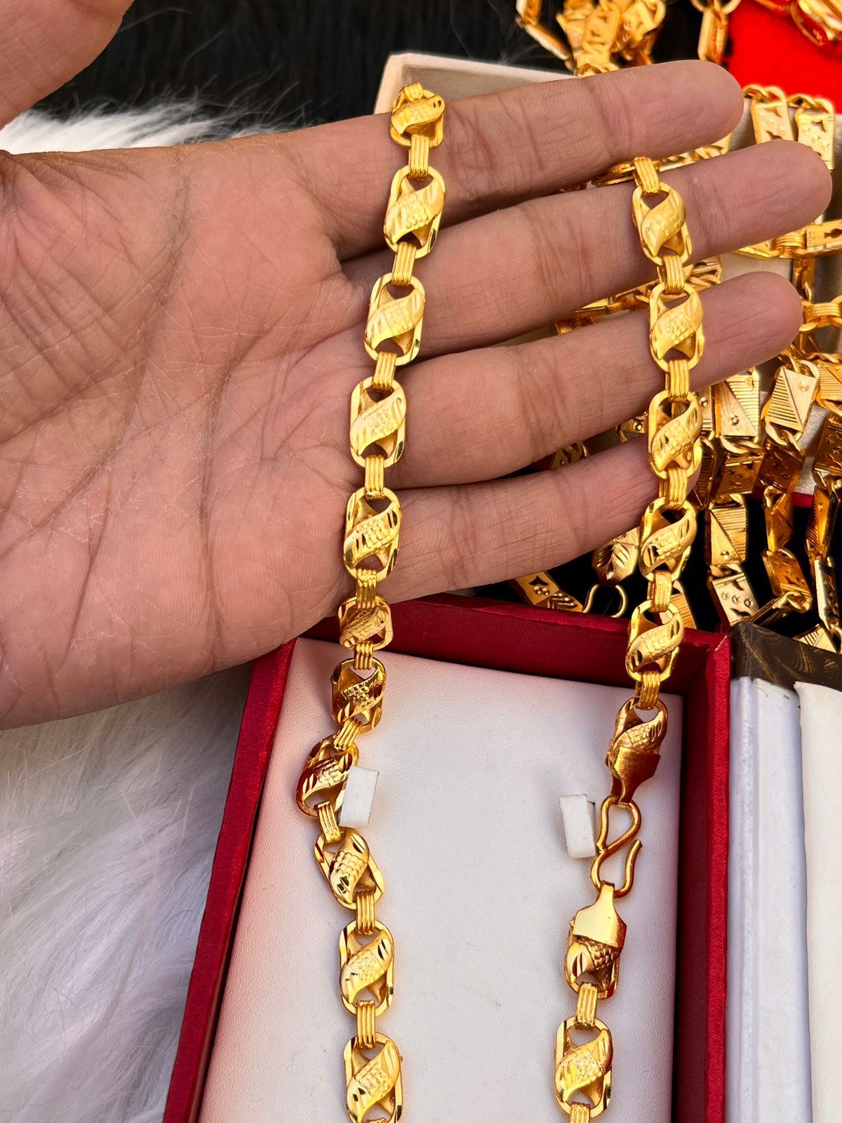 Men's one gram gold plated Slim design chain for men