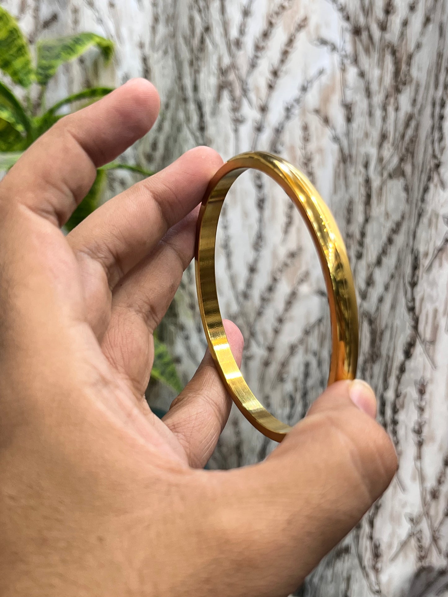 Gold plated half glosy design punjabi kada