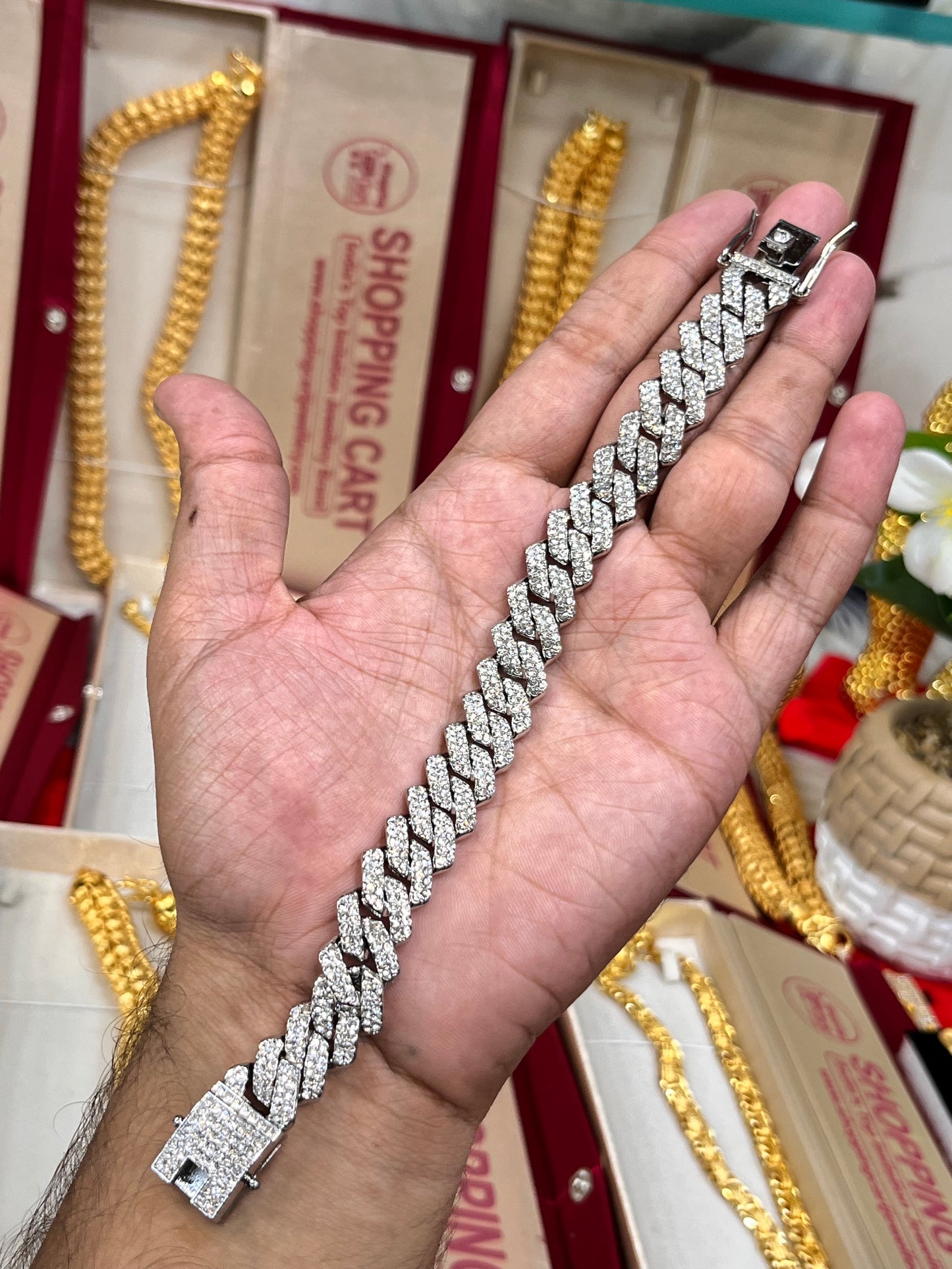 Silver plated fully daimond premium bracelet