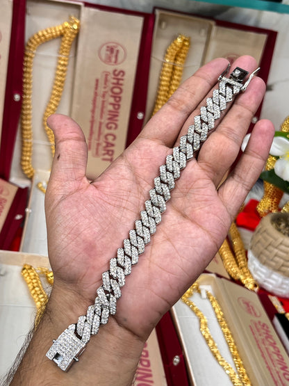 Silver plated fully daimond premium bracelet