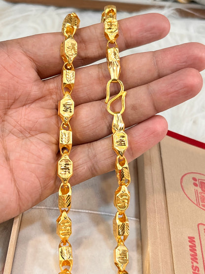 one gram gold plated swastik design heavy chain