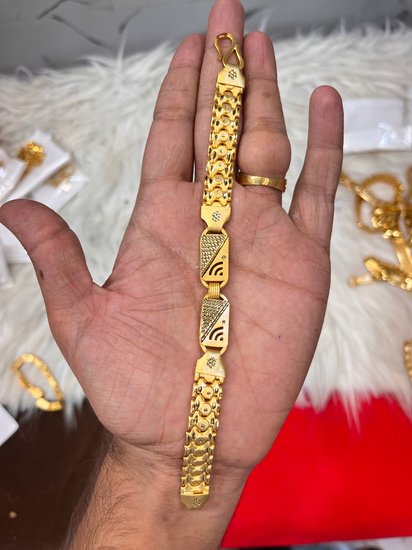 one gram gold plated premium siyan navi design bracelet