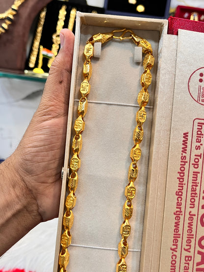 one gram gold plated swastik design heavy chain