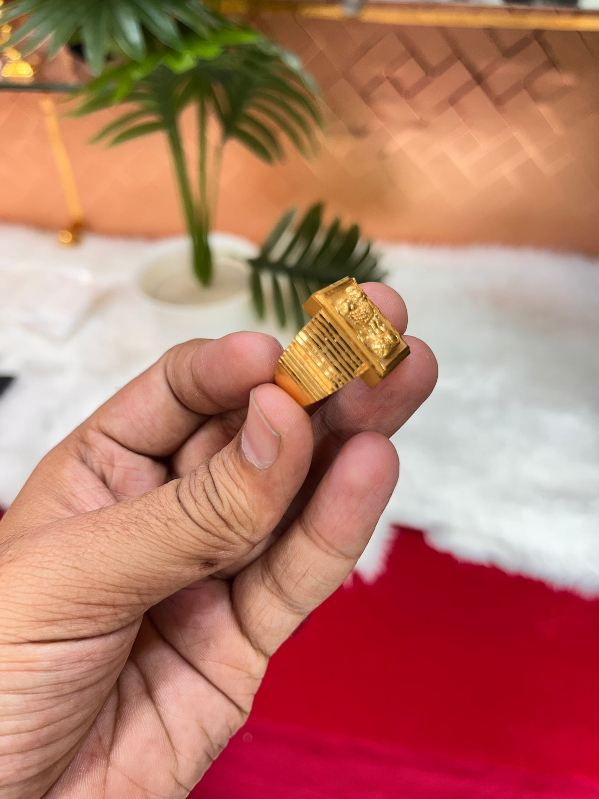 One gram gold plated ashok stumb ring