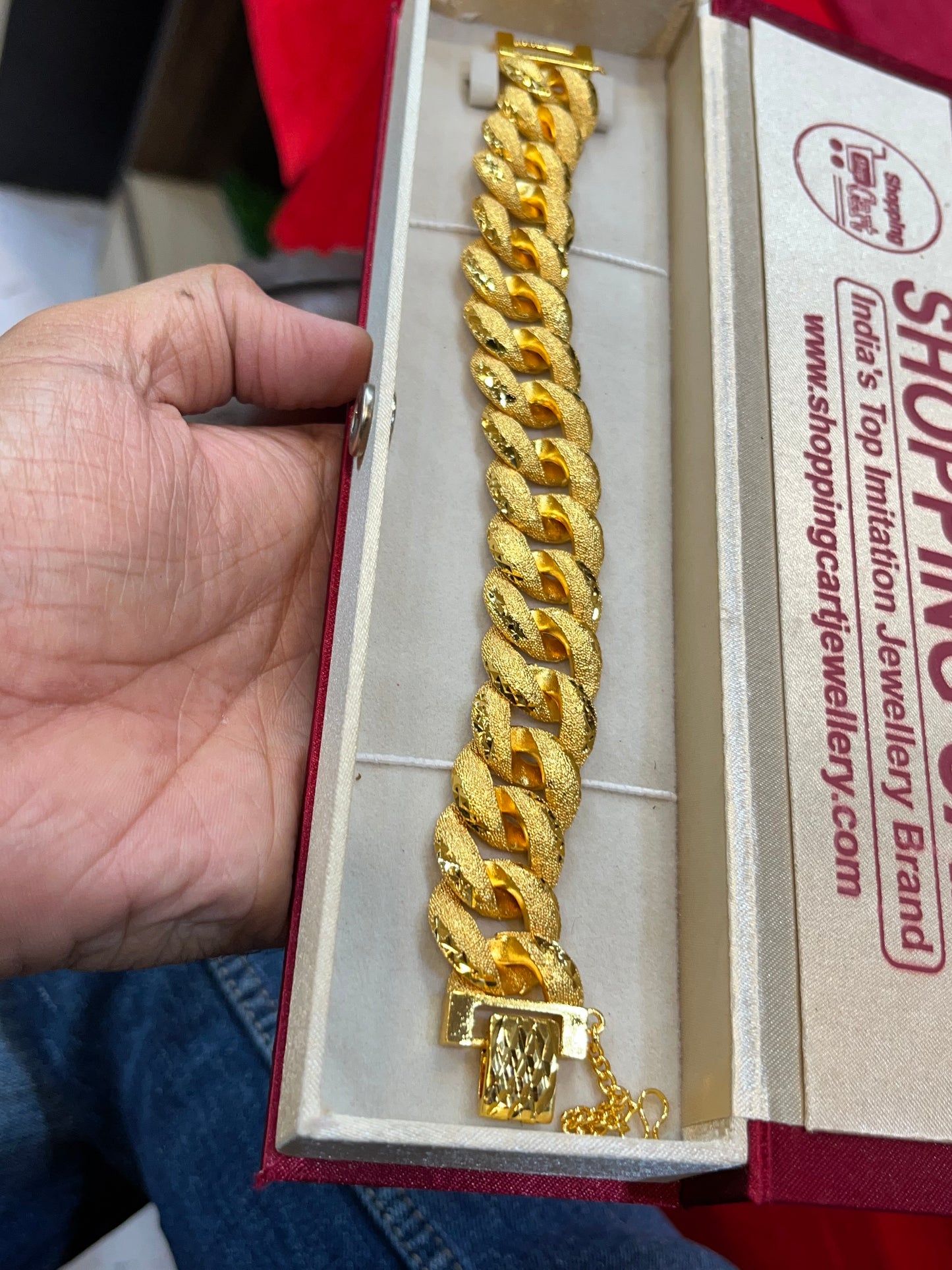 One gram gold plated cuban design bracelet