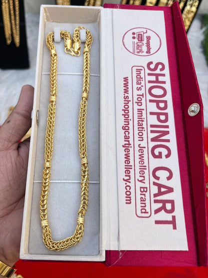 one gram gold plated classic indo design chain