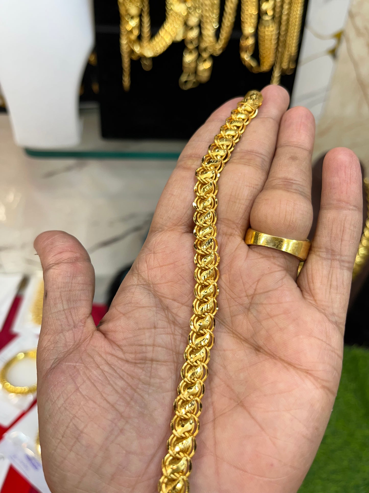 one gram gold plated loutos design bracelet