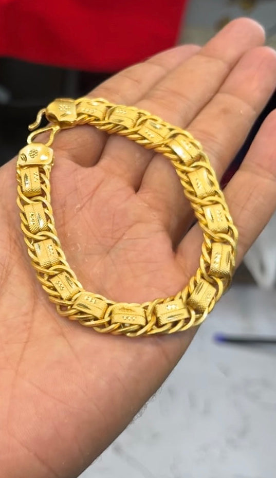 one gram gold plated flat design bracelet