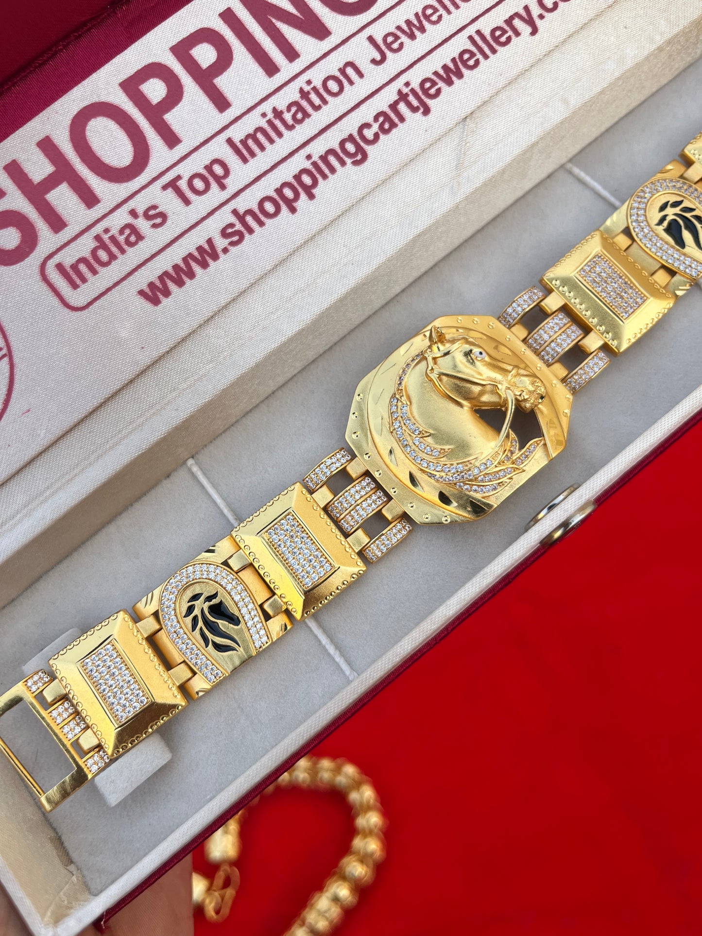 one gram gold plated 3D horse design bracelet
