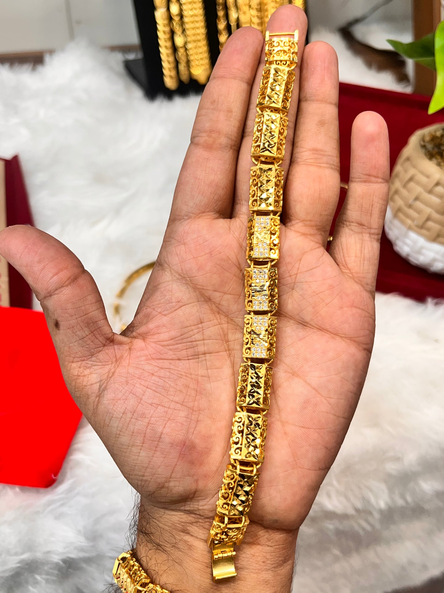 One gram gold plated daimond bracelet