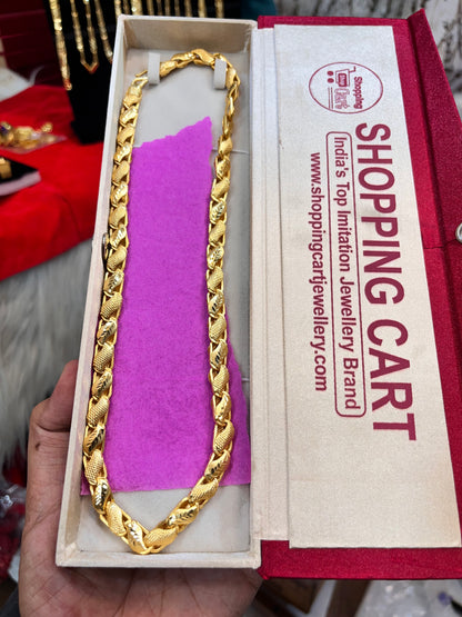 One gram gold plated slim design chain