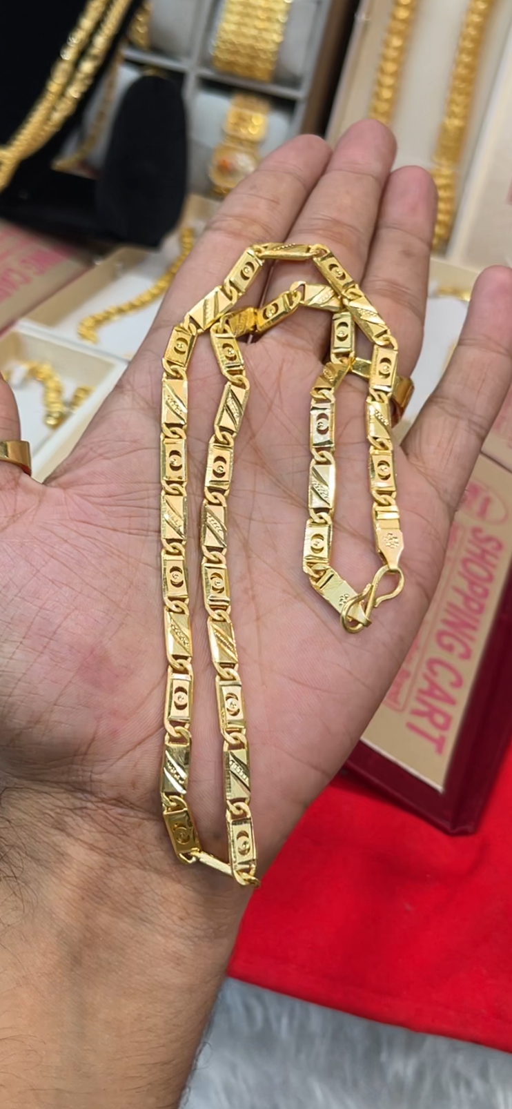 One gram gold plated navabi chain with maa pandent