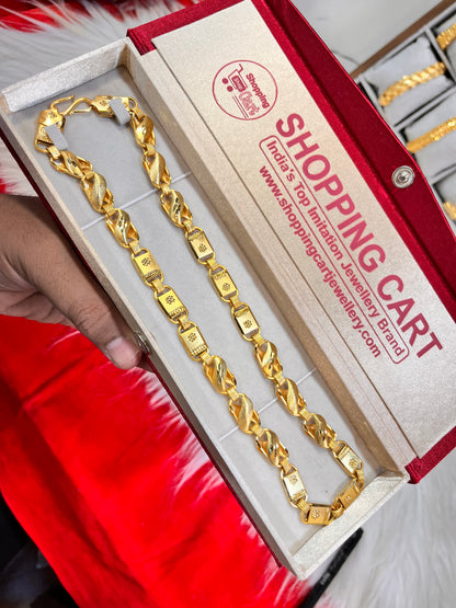 one gram gold plated big navabi mix chain