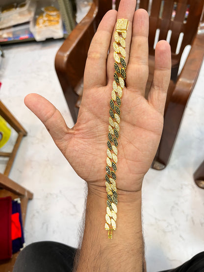 one gram gold plated fully black daimond bracelet