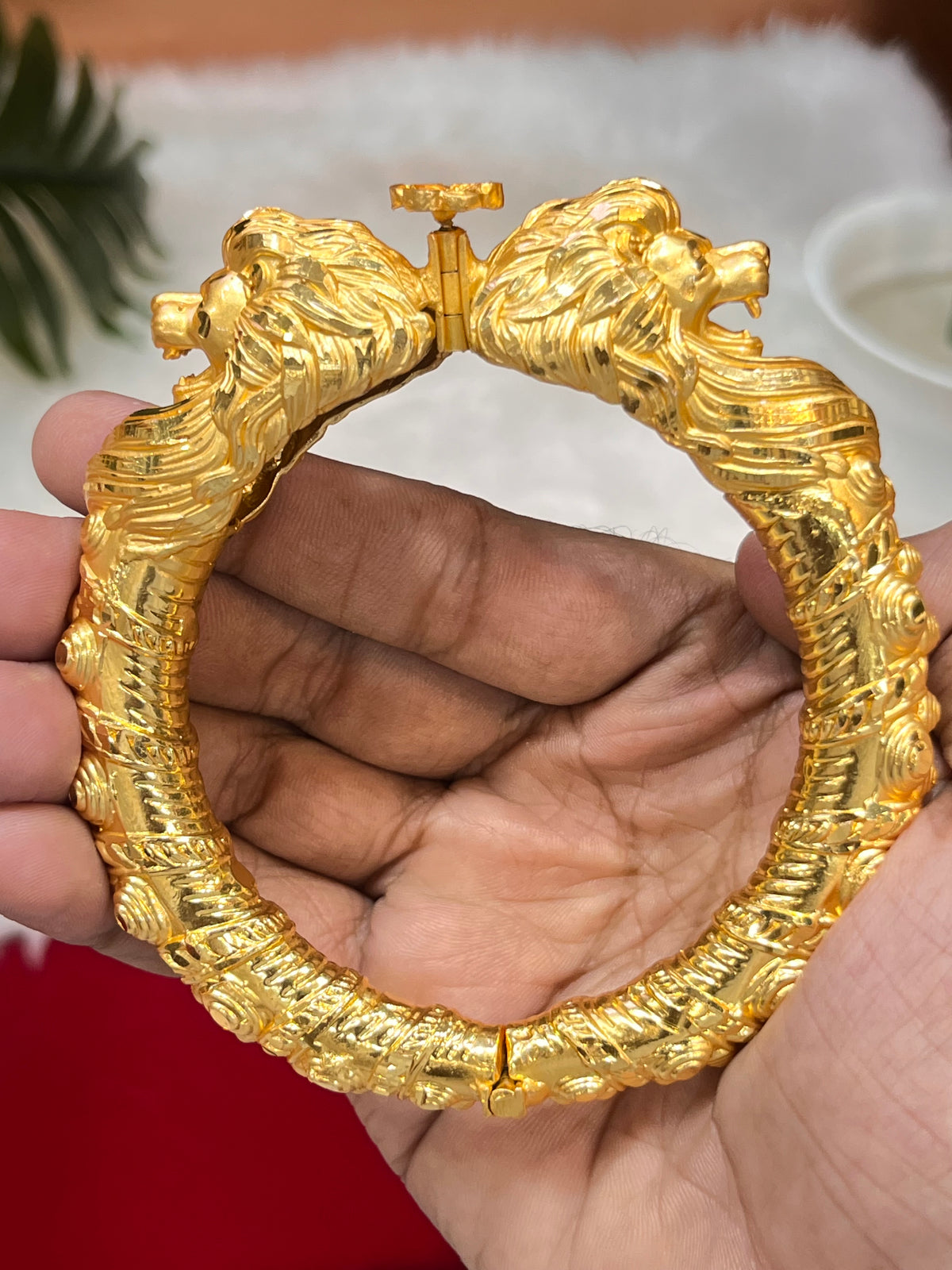One gram gold plated tiger rajwadi kada