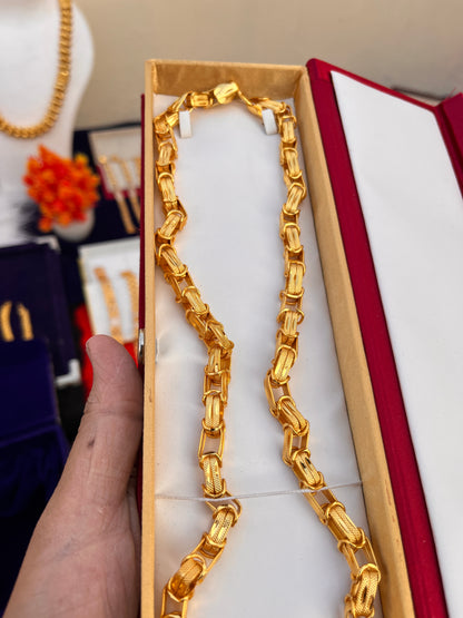 Gold Plated Heavy Nagmani design Chain For Men’s