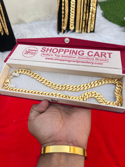 one gram gold singapuri design chain for men