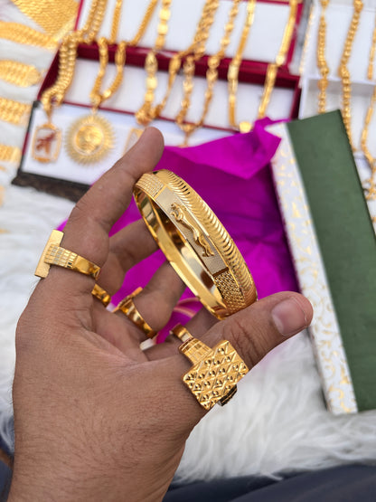 Gold Plated Premium jeguar Design Imitation Kada For Men