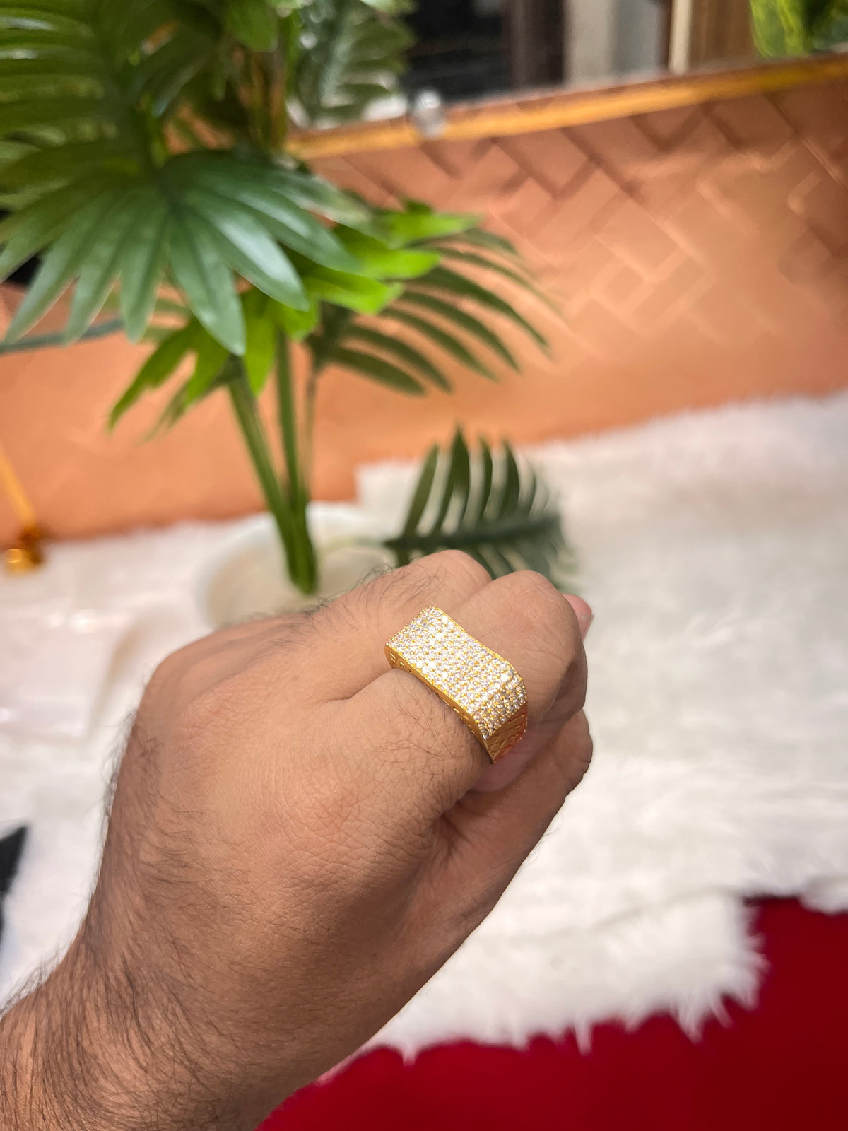 One gram gold plated fully daimond ring