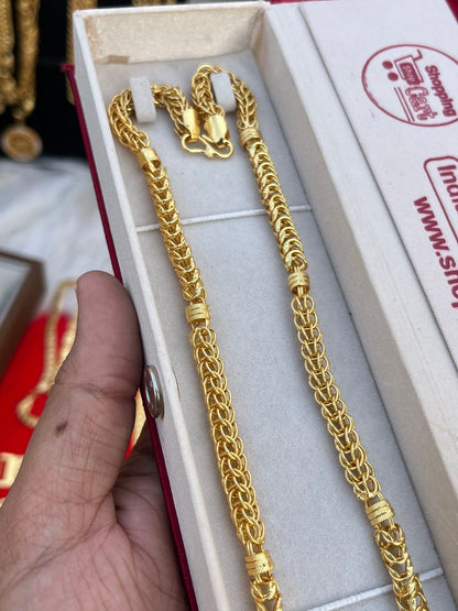 one gram gold plated classic indo design chain