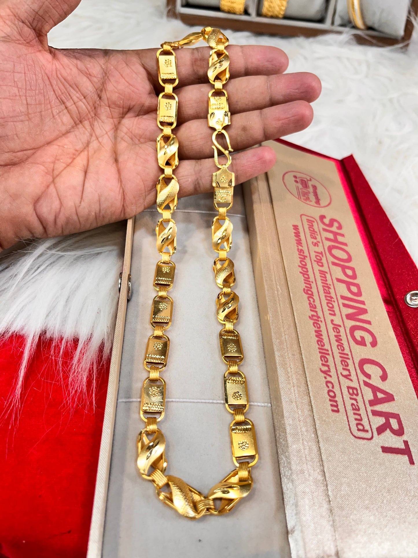 one gram gold plated big navabi mix chain