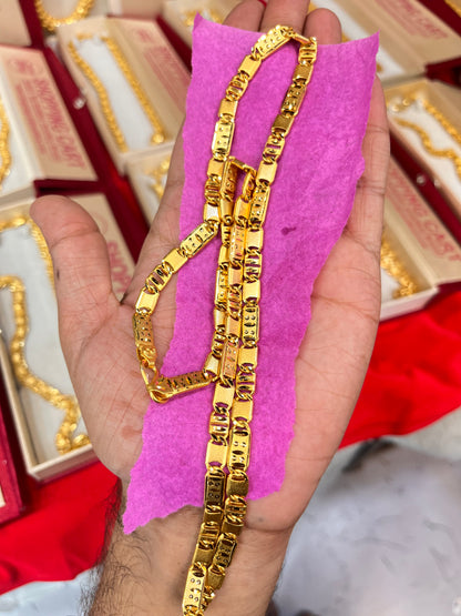 One gram gold plated hype biscuit design chain